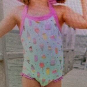 Colorful Kids' Halter Swimsuit